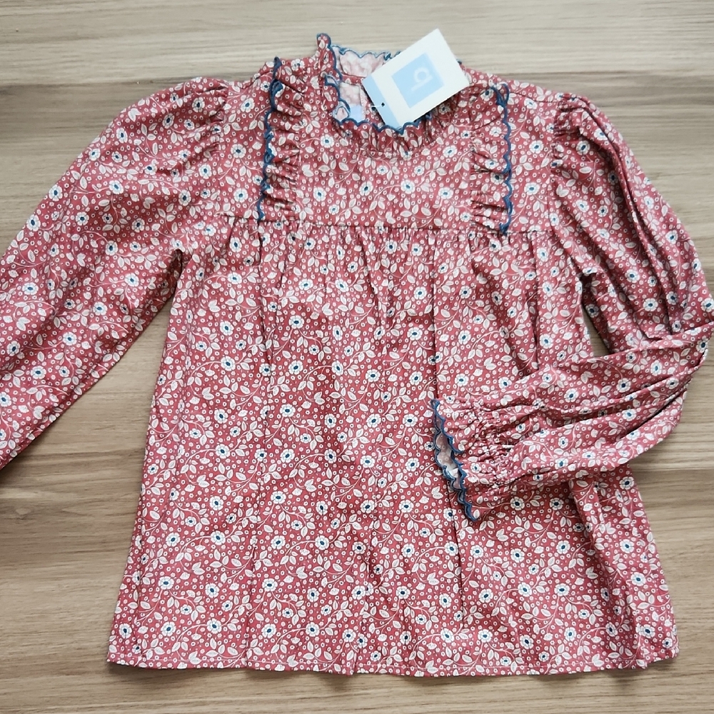 Bella Bliss Red Eleanor Floral Blouse